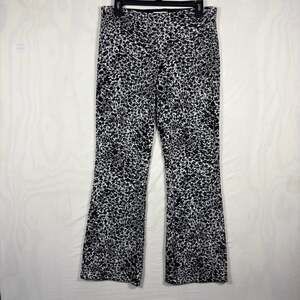 Maeve by Anthropologie The Margot Black and White Floral Knit Kick-Flare Pants S